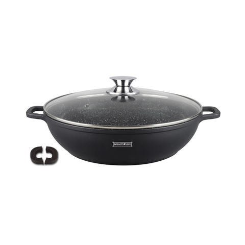 Cacerola Baja Aluminio 32cm Revestimiento Piedra Asas Extraíbles Royalty Line