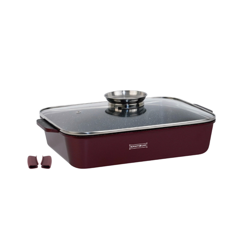 Rustidera Aluminio 36cm Revestimiento Piedra Royalty Line Burgundy