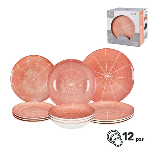 Vajilla 12 Piezas Sakumi Salmón
