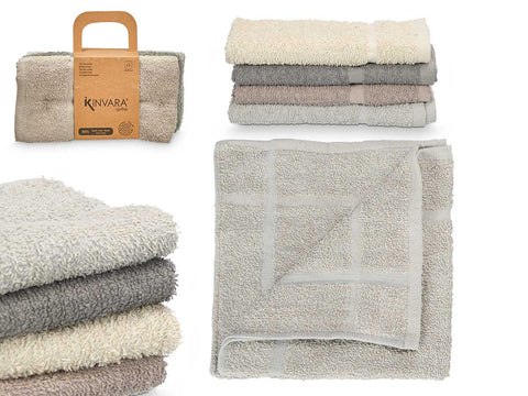Lot de 5 torchons de cuisine 50x50cm Coton 400g Gris