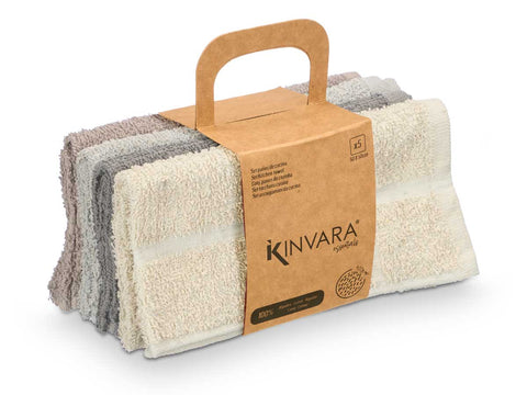 Set 5 Paños de Cocina 50x50cm Algodón 400g Gris