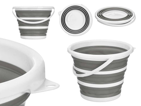 Cubo Plegable Blanco Gris 10 Litros
