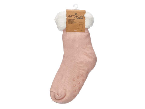 Calcetines Sherpa Adulto Rosa Claro