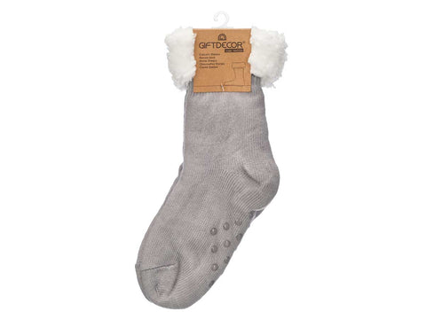 Calcetines Sherpa Adulto Gris Claro