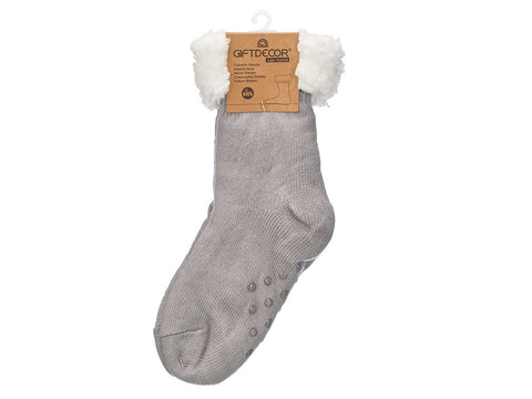 Calcetines Sherpa Infantil Gris Claro