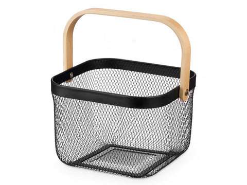 Cesta Cuadrada con Asa Negra