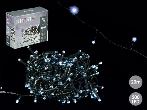 Tira Led Exterior 20M 200 Led Luz Fria Krist Luces Navideñas