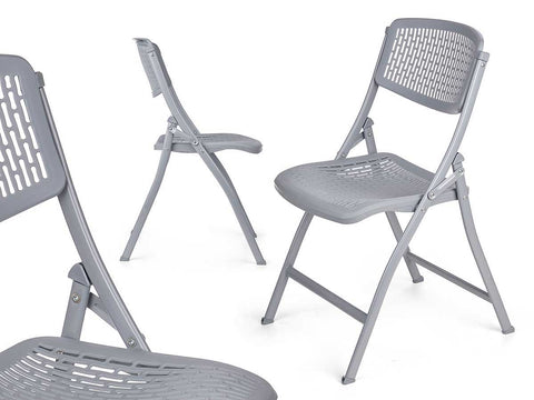 Silla Plegable Gris 59x50x82cm