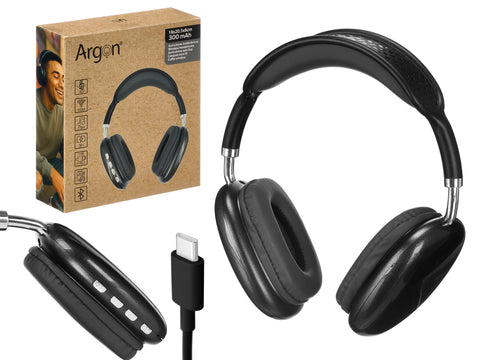 Auriculares Bluetooth Ovalados Negros Argón