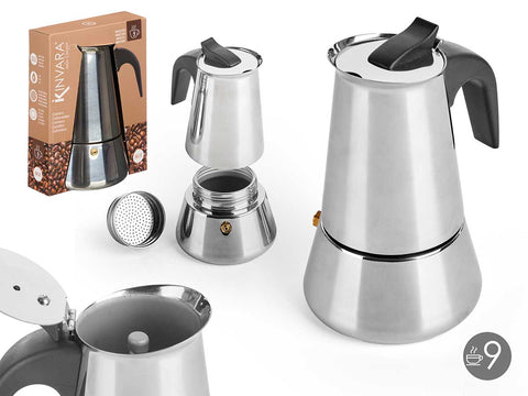 Cafetera Inducción Jarra 9 Tazas Acero