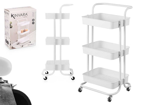 Carro Organizador Plástico Blanco 3 Pisos