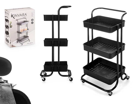 Carro Organizador Plástico Negro 3 Pisos