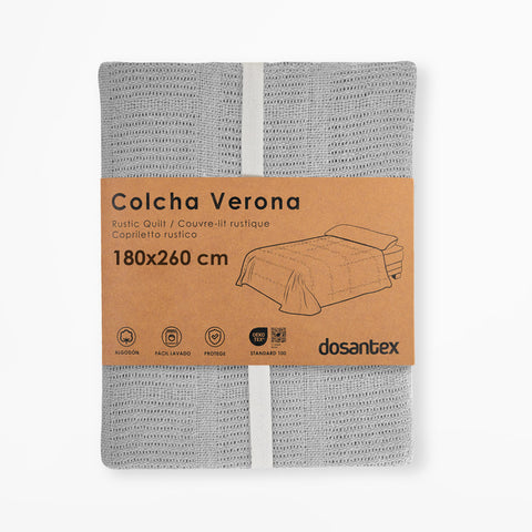 Colcha Multiusos 180x260cm Verona Gris Medio 70% Algodón 30% Poliéster