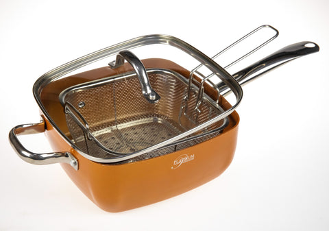 Set Paella Freidora Quadrada Coure Platinum