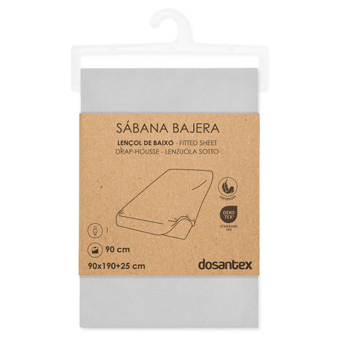 Sábana Bajera cama 90cm Microfibra Lisa Gris Perla Dosantex