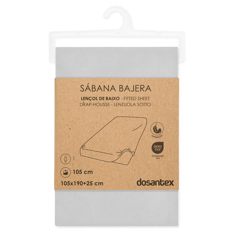 Sábana Bajera cama 135cm Microfibra Lisa Gris Perla Dosantex