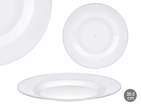 Plato Redondo Pequeño Transparente 20,5cm Diámetro