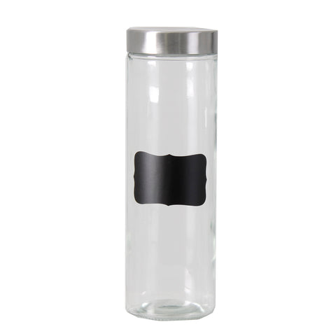 Bote de Vidrio 1820ml Etiqueta Pizarra Tapa Acero Inoxidable
