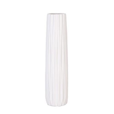 Jarrón Blanco Cerámica 11x11x45cm Aura Lines