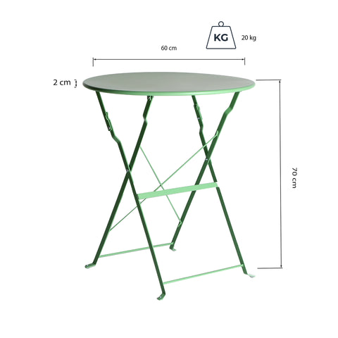 Mesa Plegable Sasha 60x60x70cm Verde