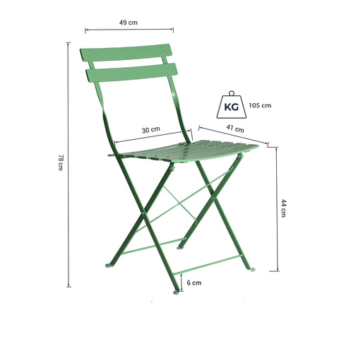 Silla Plegable Sasha 49x41x78cm Verde
