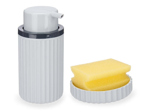 Set Cocina Dosificador con Estropajo Gris