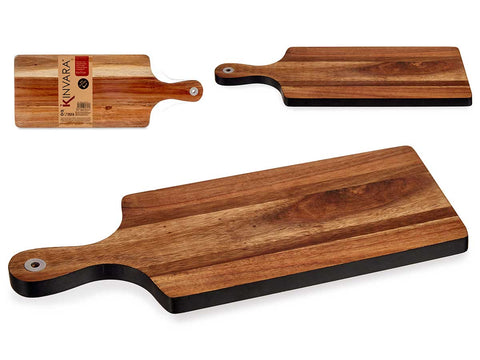 Tabla de Cortar Madera con Borde Negro 45cm