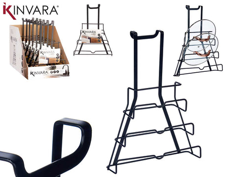 Soporte Negro Metal Percha Soporte Tapas Sartenes