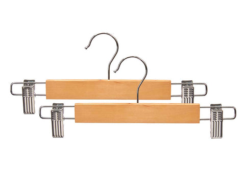 Set 3 Perchas de Madera con Pinza Falda