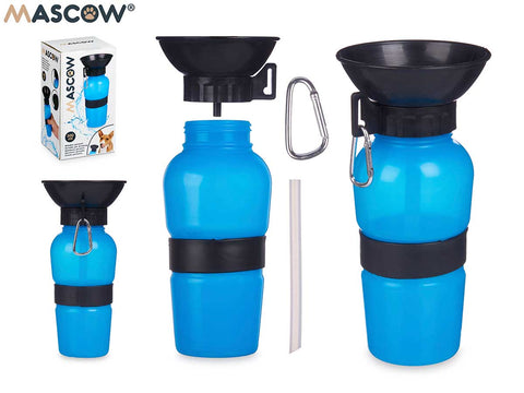 Bebedero Portátil Mascota 500ml Negro Azul Mixto