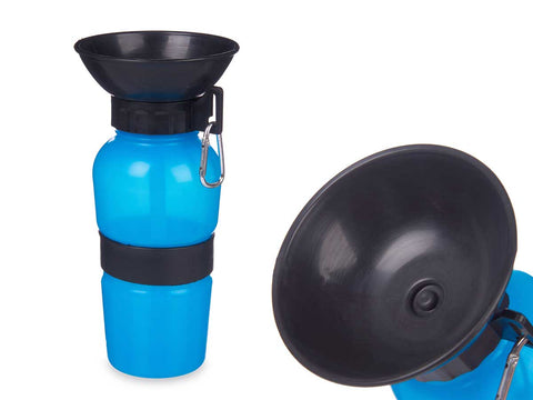 Bebedero Portátil Mascota 500ml Negro Azul Mixto