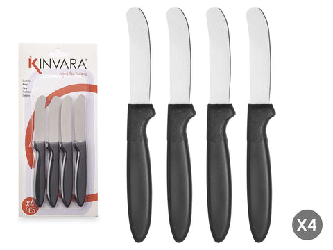 Set 4 Cuchillos de Untar Negros