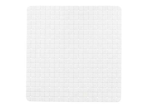Alfombra Baño Antideslizante Cuadros Blanca Pequeña