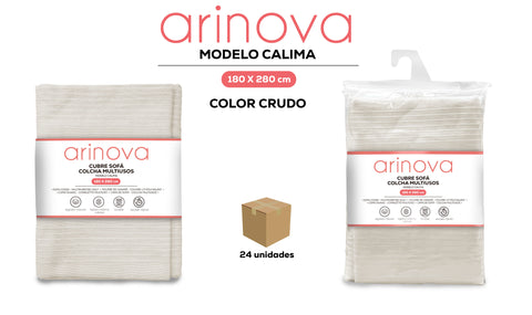 Colcha Calima 180x280cm Crudo Algodón Máxima Calidad