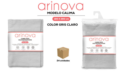 Colcha Calima 180x280cm Gris Algodón Máxima Calidad