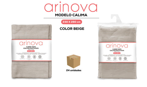 Colcha Calima 230x280cm Beige Algodón Máxima Calidad