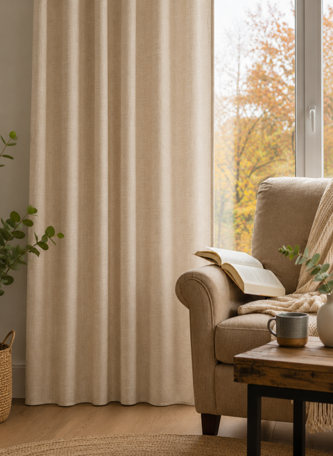 Cortina Linen 140x260cm Beige 160GSM Home'Secret