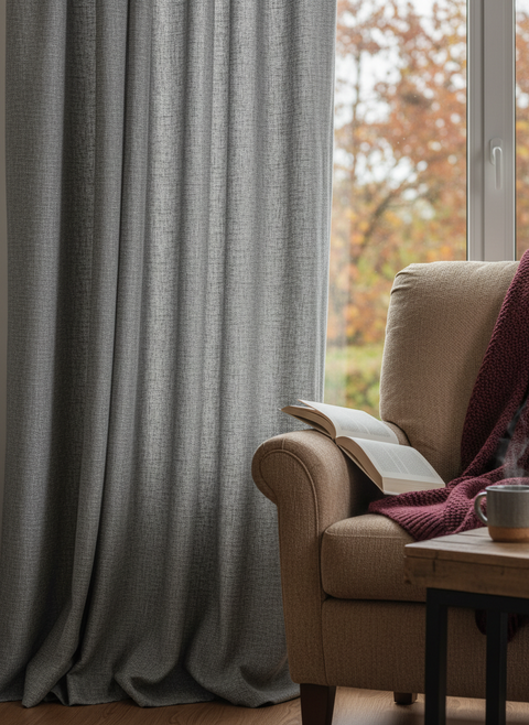 Cortina Linen 140x260cm Gris 160GSM Home'Secret