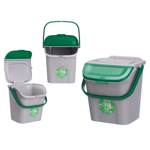 Cubo Basura 28 Litros Apilable Ecoway Verde