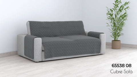 Cubre Sofá 1 Plazas Gris + Bolsillos