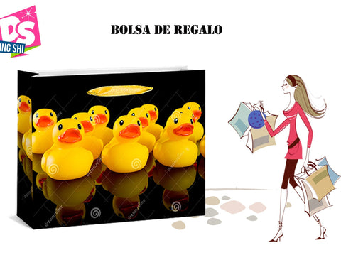 Pack 12 Bolsas Papel de Regalo 26x32x12,5cm Diseño Patos