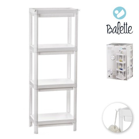 Estantería de Plástico 4 Baldas Blanca 100cm