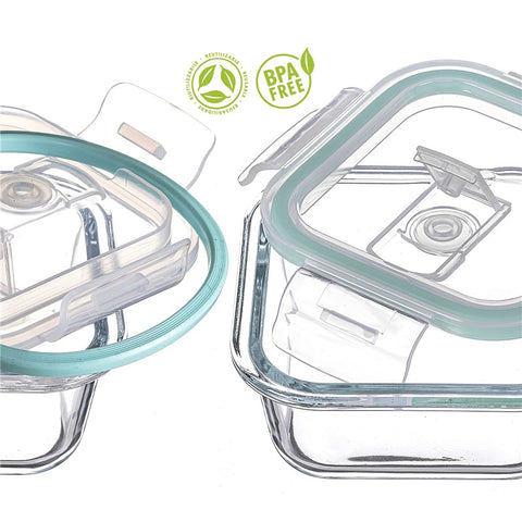 Fiambrera Borosilicato 630ml para Microondas Hermética Rectangular