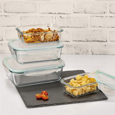 Fiambrera Borosilicato 1520ml para Microondas Hermética Rectangular