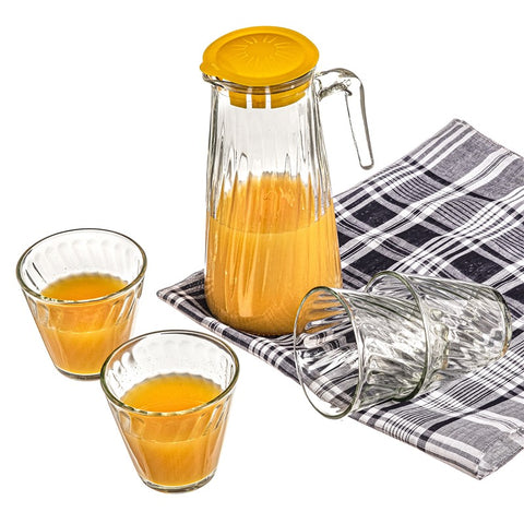 Set Jarra 0,8 Litros + 4 Vasos Plástico Verde