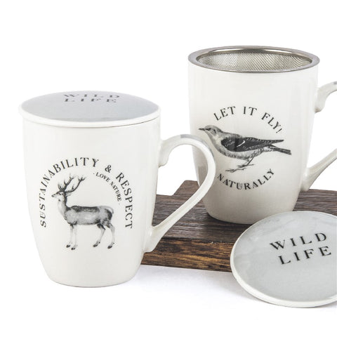 Taza de Infusión con Filtro 300ml Boho Natural 2 modelos