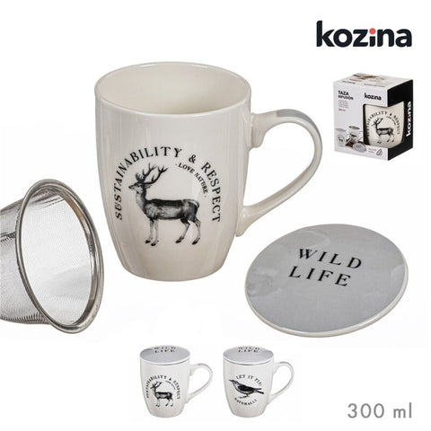 Taza de Infusión con Filtro 300ml Boho Natural 2 modelos