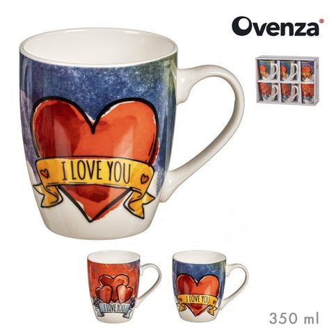 Pack 6 Tazas Mug Love 350ml Amor San Valentín