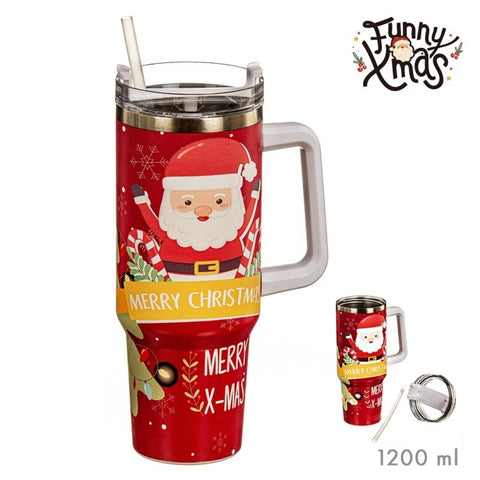 Botella Térmica de Navidad Roja 1200ml