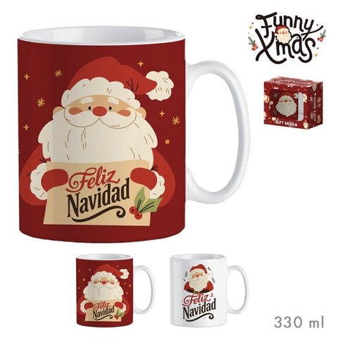 Taza Mug Papá Noel Castellano Caja Regalo